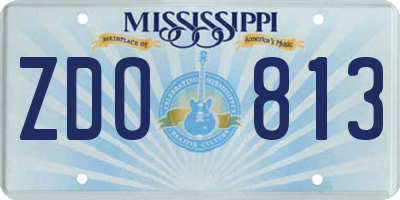 MS license plate ZDO813