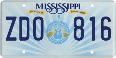 MS license plate ZDO816