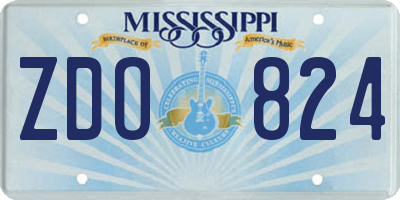 MS license plate ZDO824