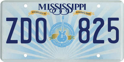 MS license plate ZDO825