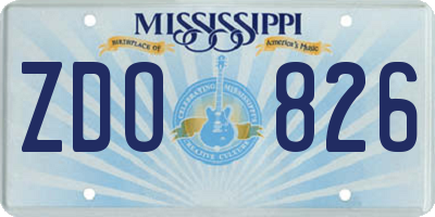 MS license plate ZDO826