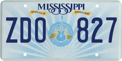 MS license plate ZDO827