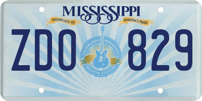 MS license plate ZDO829