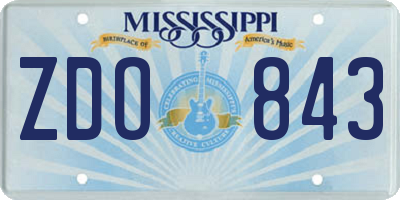 MS license plate ZDO843