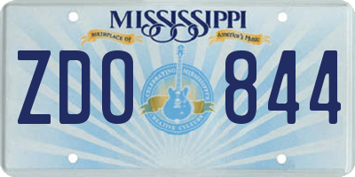 MS license plate ZDO844