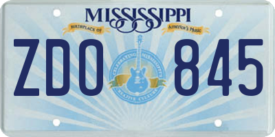 MS license plate ZDO845