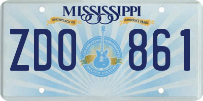 MS license plate ZDO861