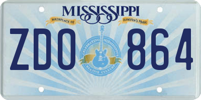 MS license plate ZDO864