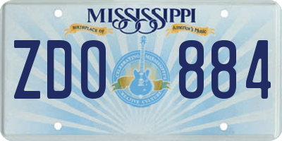 MS license plate ZDO884