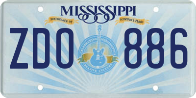 MS license plate ZDO886