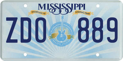 MS license plate ZDO889