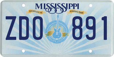 MS license plate ZDO891