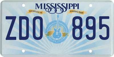 MS license plate ZDO895
