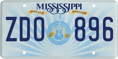 MS license plate ZDO896