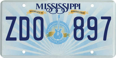 MS license plate ZDO897