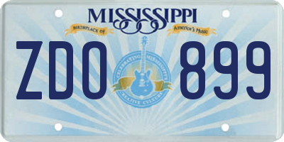 MS license plate ZDO899