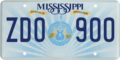 MS license plate ZDO900