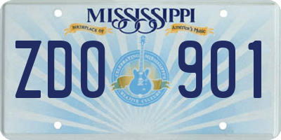 MS license plate ZDO901