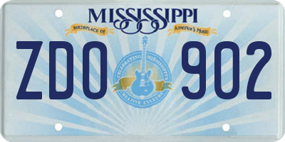 MS license plate ZDO902