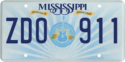 MS license plate ZDO911