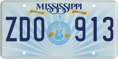 MS license plate ZDO913