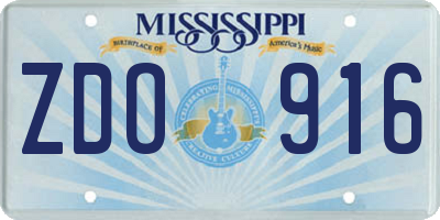MS license plate ZDO916