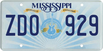 MS license plate ZDO929