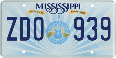 MS license plate ZDO939