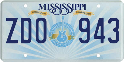 MS license plate ZDO943