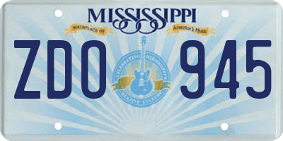MS license plate ZDO945