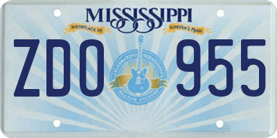 MS license plate ZDO955