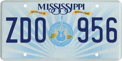 MS license plate ZDO956