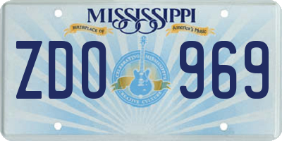 MS license plate ZDO969