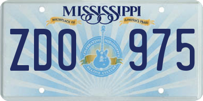 MS license plate ZDO975