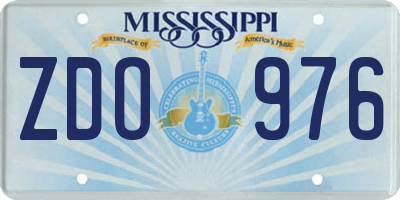 MS license plate ZDO976