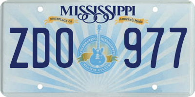 MS license plate ZDO977