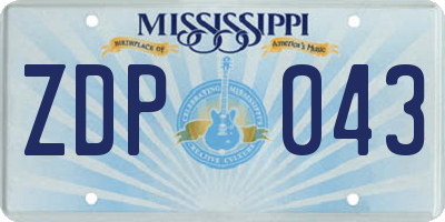 MS license plate ZDP043