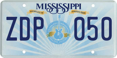 MS license plate ZDP050