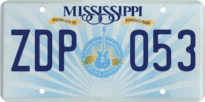 MS license plate ZDP053