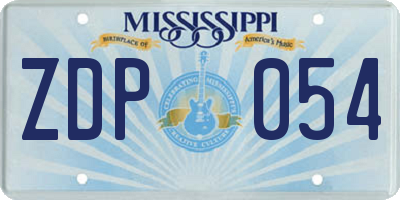 MS license plate ZDP054