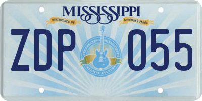MS license plate ZDP055
