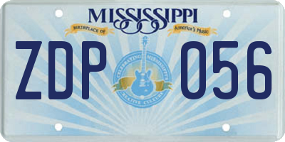 MS license plate ZDP056