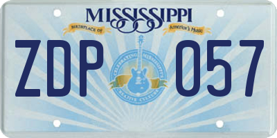 MS license plate ZDP057