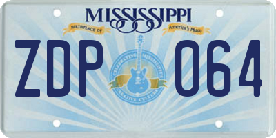 MS license plate ZDP064
