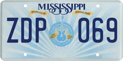 MS license plate ZDP069