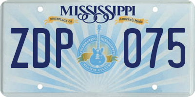 MS license plate ZDP075