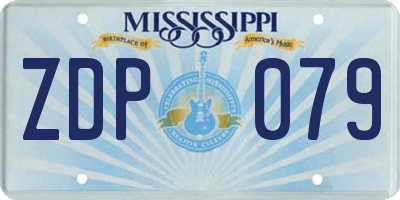 MS license plate ZDP079