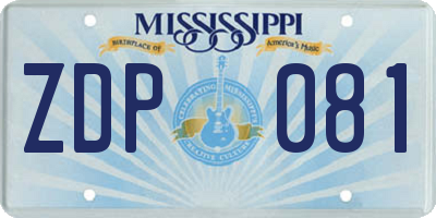 MS license plate ZDP081