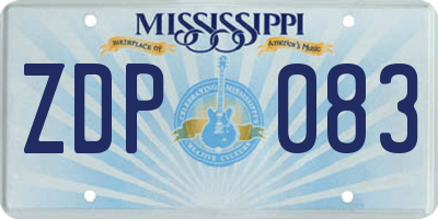 MS license plate ZDP083