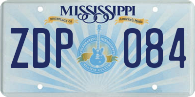 MS license plate ZDP084